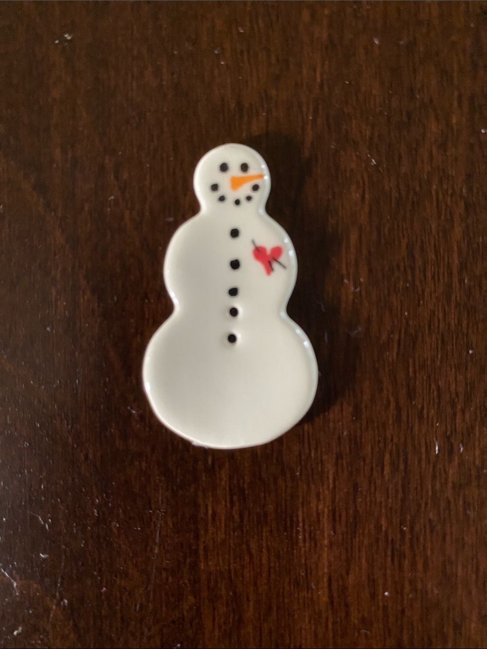 Mill Hill Ceramic Snowman Button